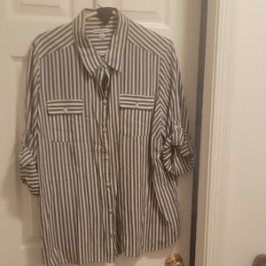 Striped Button-Up Shirt